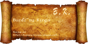 Buzásy Kinga névjegykártya